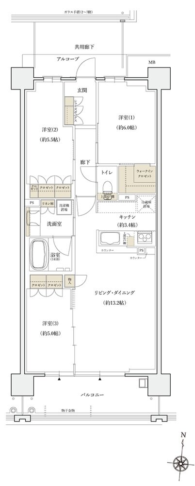 シエリア京都桂川 間取り H3 TYPE