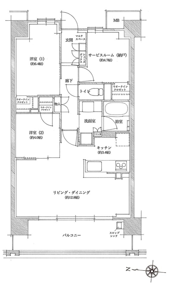 シエリア京都桂川 間取り C TYPE