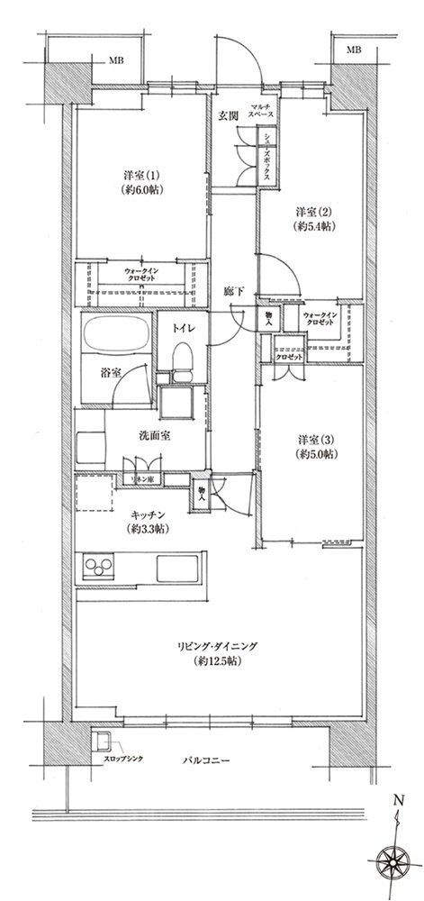 シエリア京都桂川 間取り I TYPE