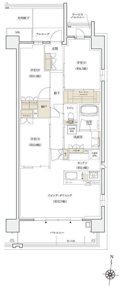 シエリア京都桂川 間取り J TYPE