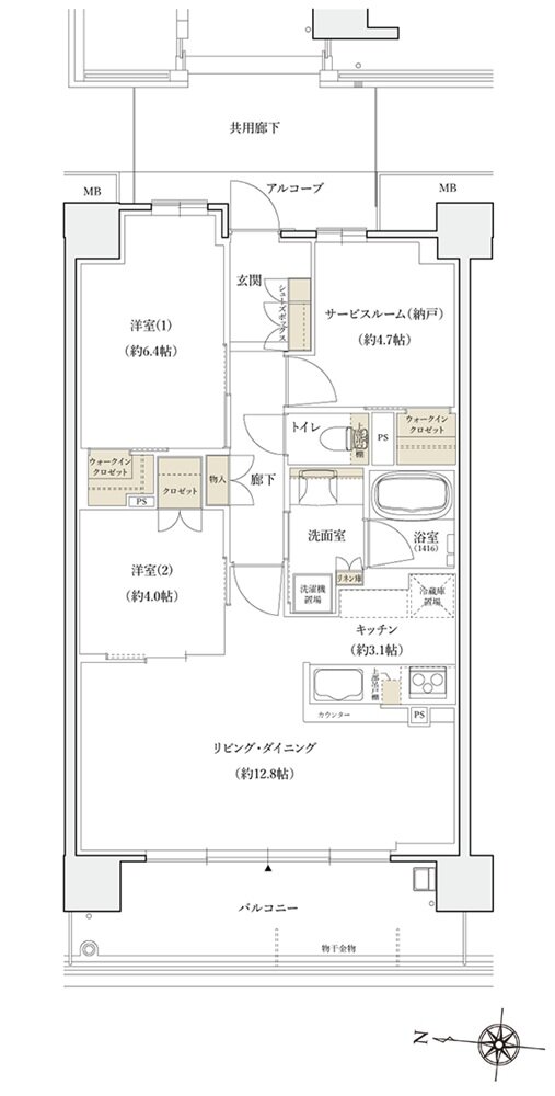 シエリア京都桂川 間取り C TYPE