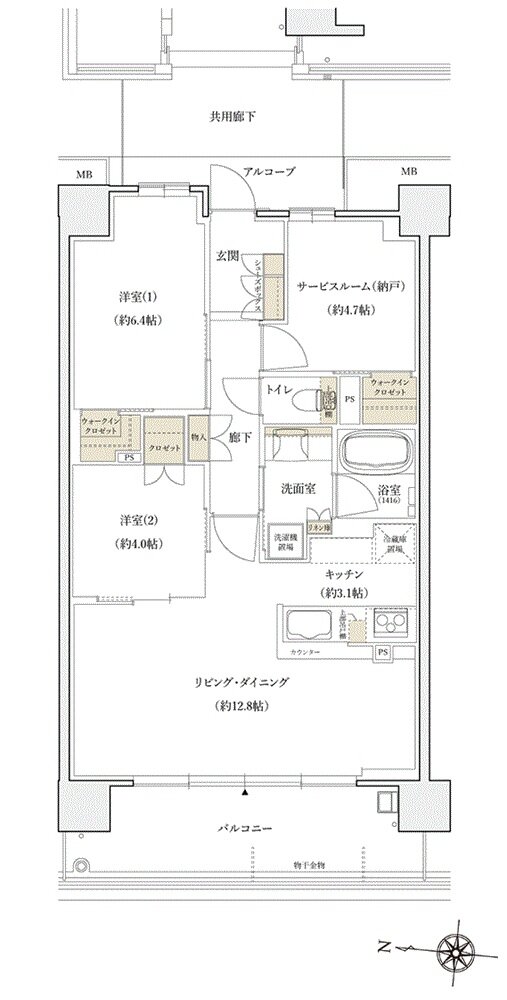 シエリア京都桂川 間取り C TYPE