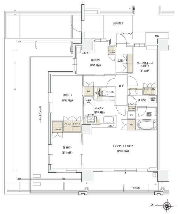シエリア京都桂川 間取り B2r TYPE