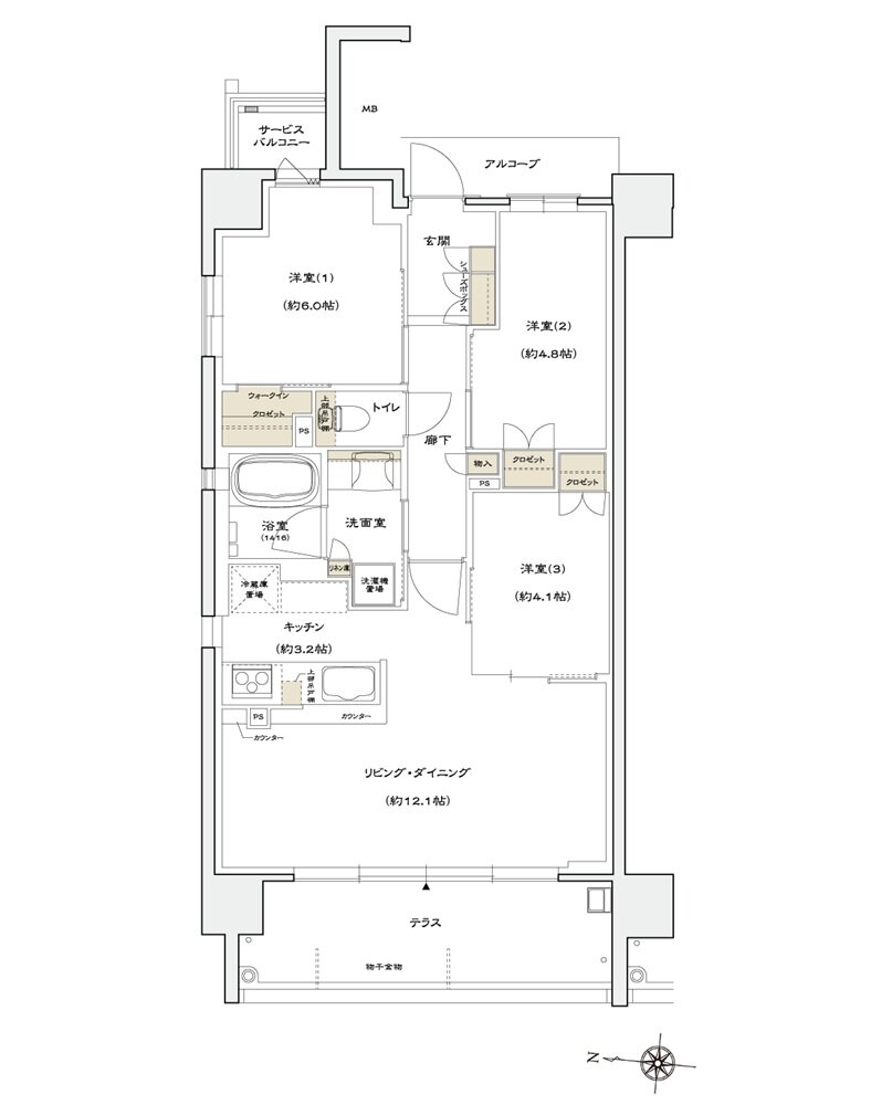 シエリア京都桂川 間取り A TYPE