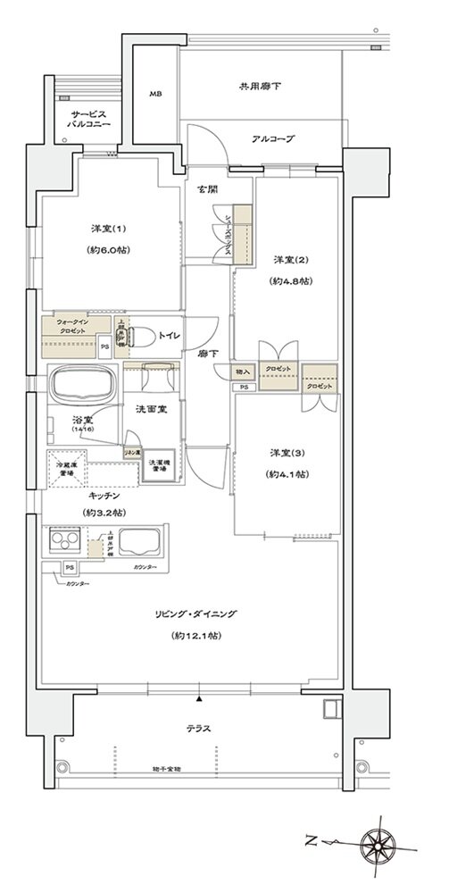 シエリア京都桂川 間取り A TYPE