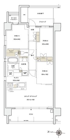 シエリア京都桂川 間取り A TYPE