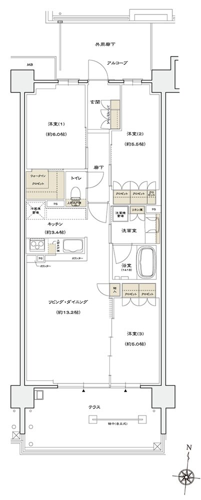シエリア京都桂川 間取り H4 TYPE