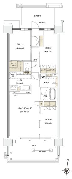 シエリア京都桂川 間取り H4 TYPE
