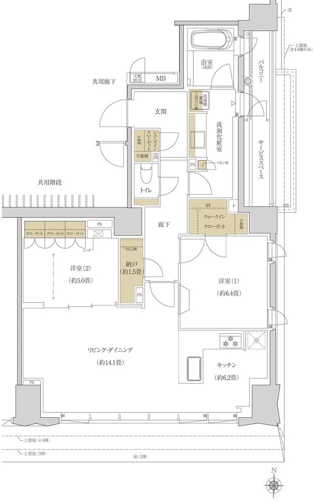 プラウド京都高瀬川 間取り B type