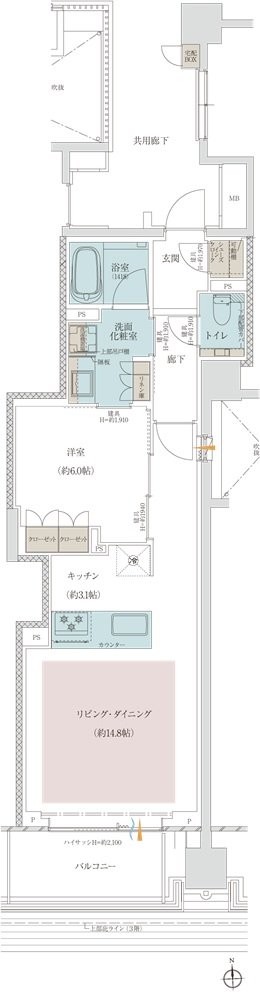 プラウド京都二条城 間取り E type
