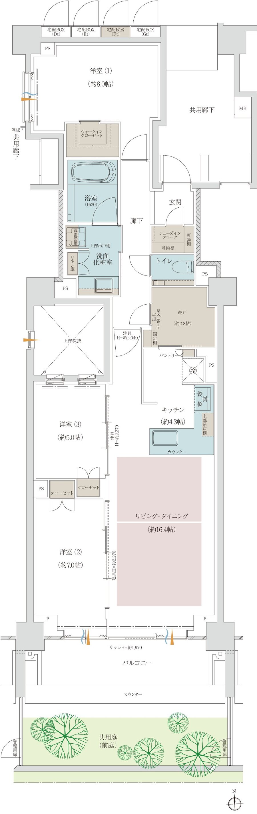プラウド京都二条城 間取り F1 type