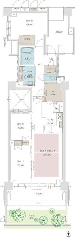 プラウド京都二条城 間取り F1 type
