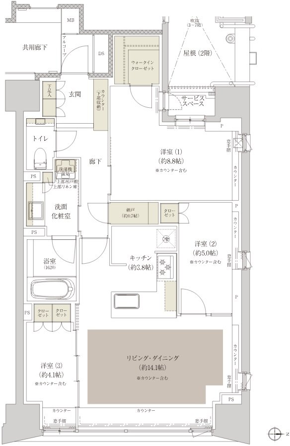 プラウド京都四条堀川 間取り E type