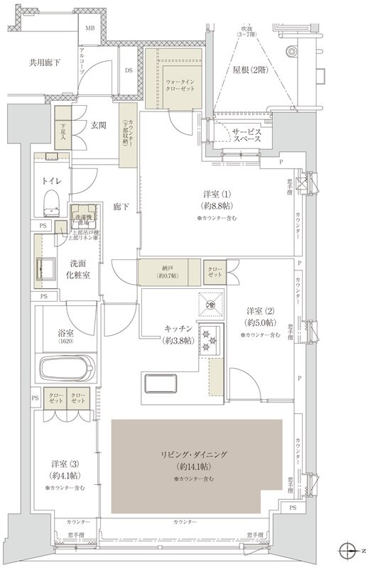 プラウド京都四条堀川 間取り E type