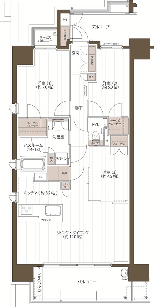 J.CREST番町ミッドハウス 間取り A type