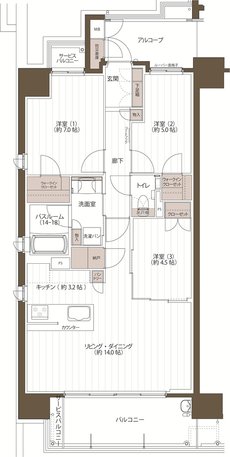 J.CREST番町ミッドハウス 間取り A type