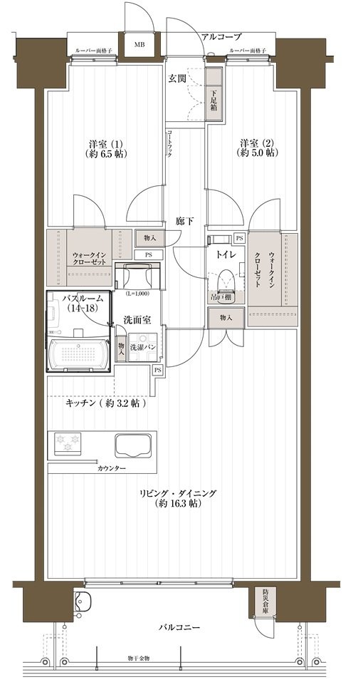 J.CREST番町ミッドハウス 間取り C type