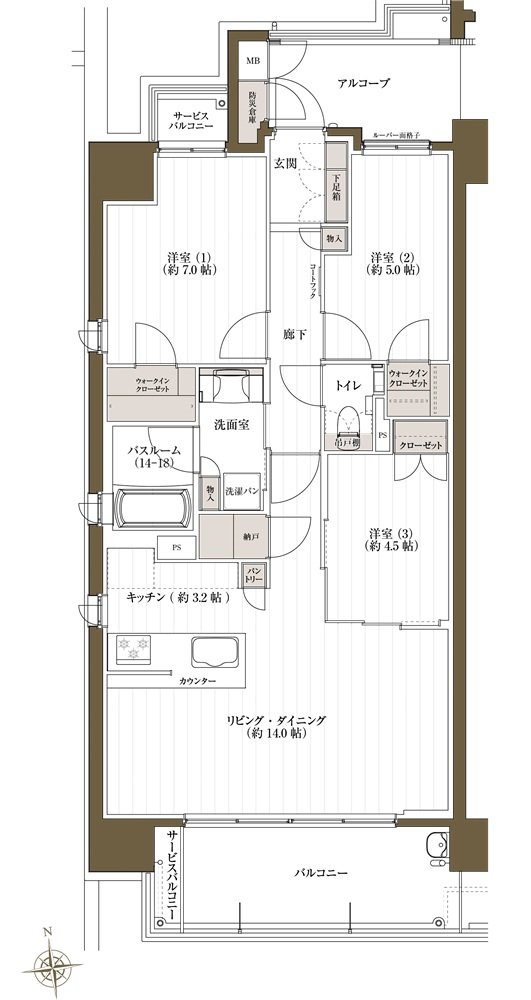 J.CREST番町ミッドハウス 間取り A type