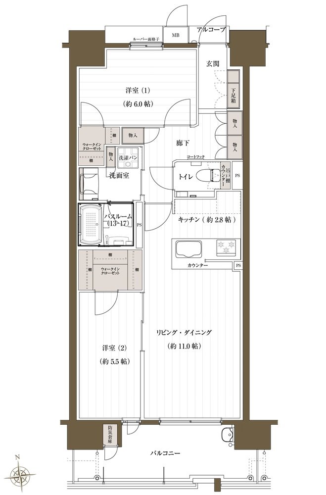 J.CREST番町ミッドハウス 間取り B type