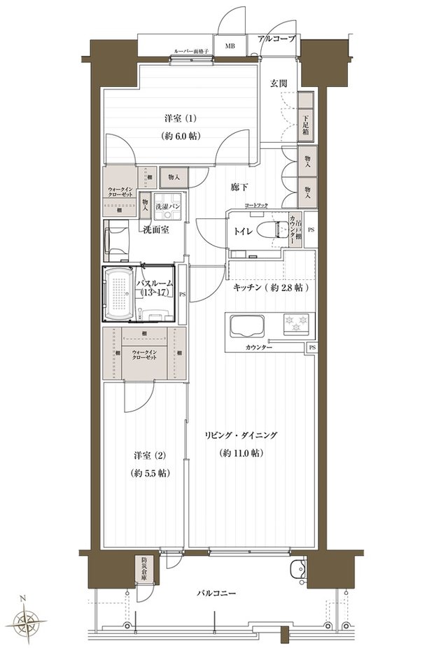 J.CREST番町ミッドハウス 間取り B type