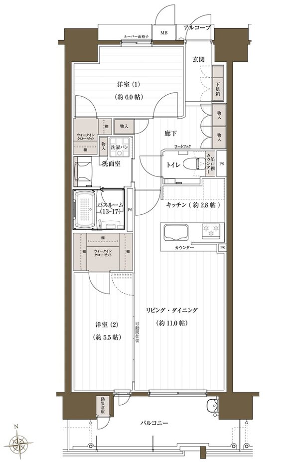 J.CREST番町ミッドハウス 間取り B typeメニュー2