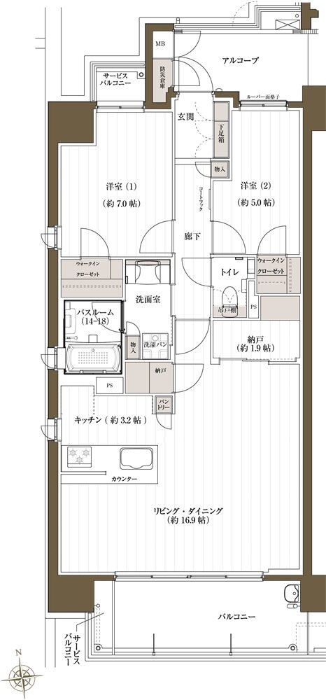 J.CREST番町ミッドハウス 間取り A type MENU3