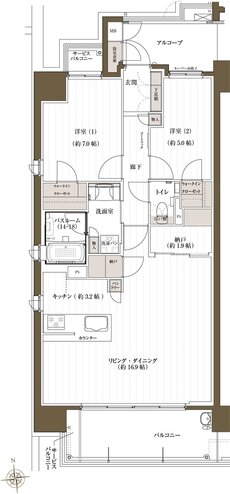 J.CREST番町ミッドハウス 間取り A type MENU3