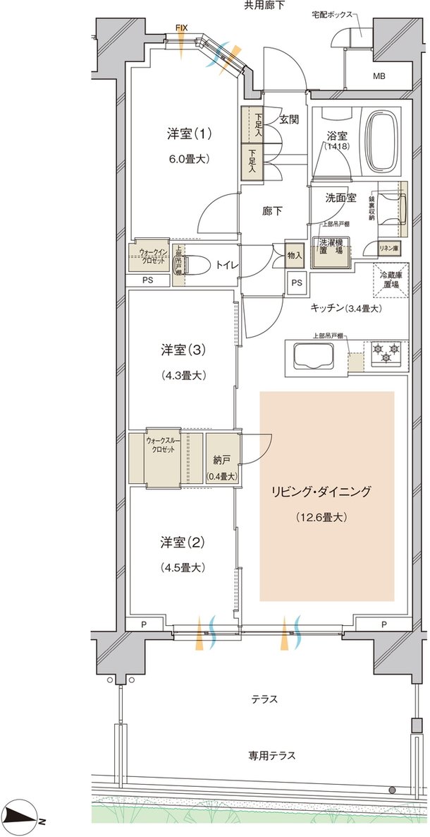 レーベン川越VANFORTIER 間取り Dt type