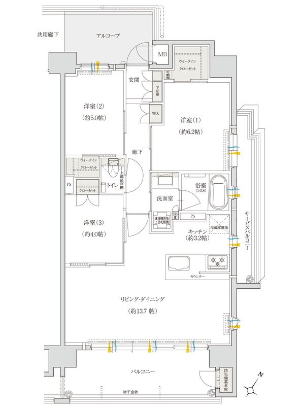 クレアネクスト下荒田 プラージュ 間取り Dタイプ