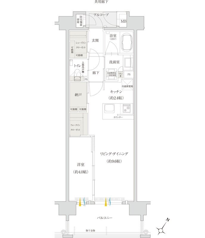 クレアネクスト下荒田 プラージュ 間取り Bタイプ