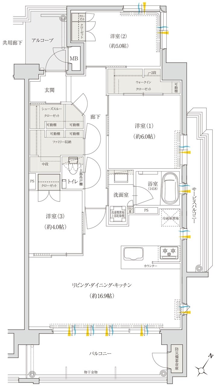 クレアネクスト下荒田 プラージュ 間取り Fタイプ