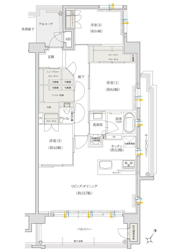 クレアネクスト下荒田 プラージュ 間取り Fタイプ