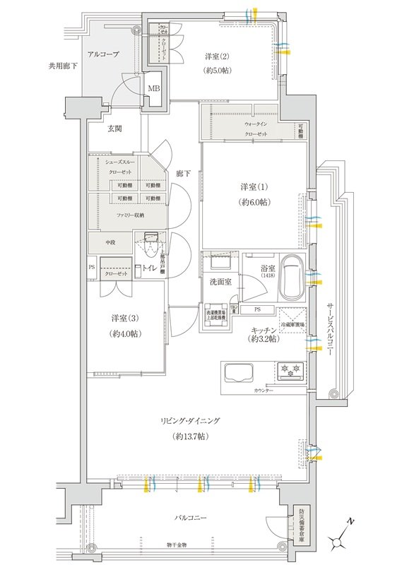 クレアネクスト下荒田 プラージュ 間取り F TYPE