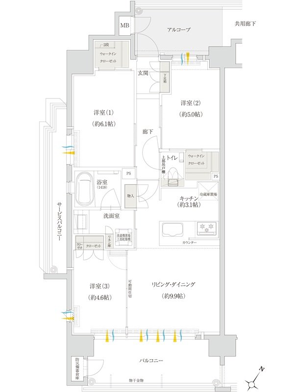 クレアネクスト下荒田 プラージュ 間取り A TYPE