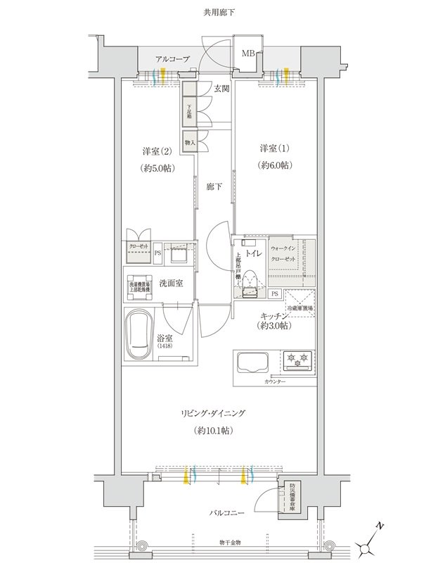 クレアネクスト下荒田 プラージュ 間取り C TYPE