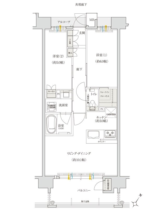 クレアネクスト下荒田 プラージュ 間取り Cタイプ