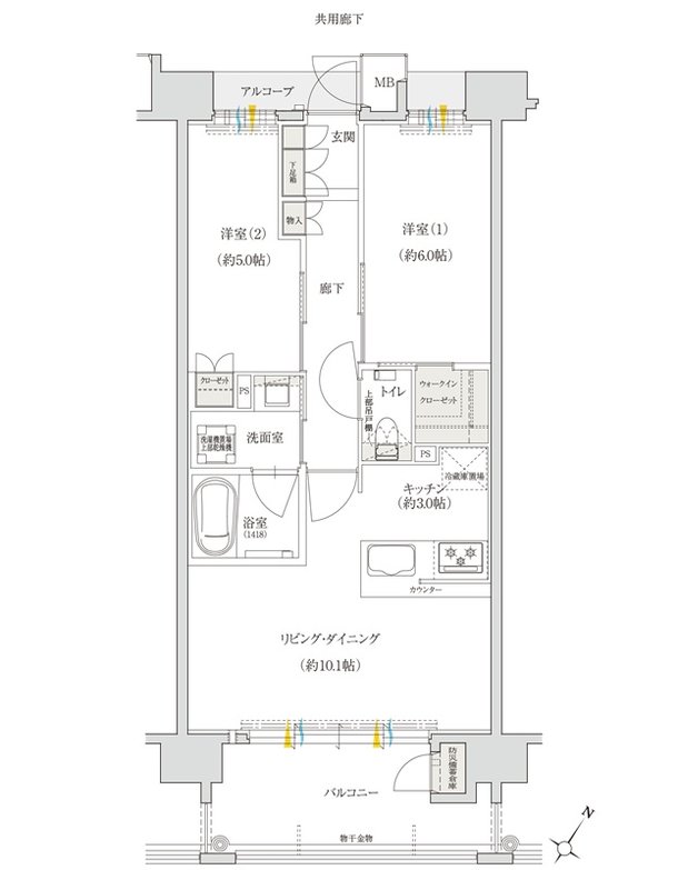 クレアネクスト下荒田 プラージュ 間取り C TYPE