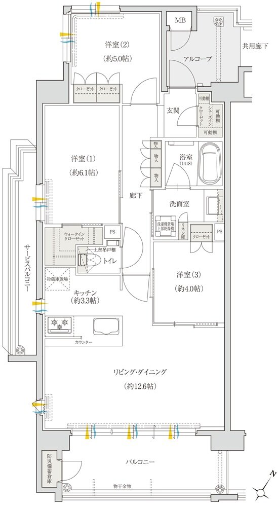 クレアネクスト下荒田 プラージュ 間取り Eタイプ