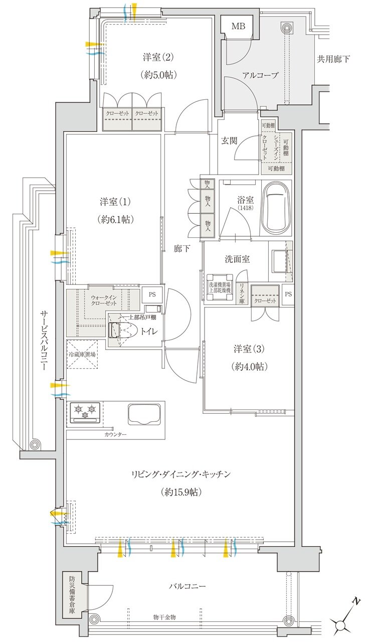 クレアネクスト下荒田 プラージュ 間取り Eタイプ