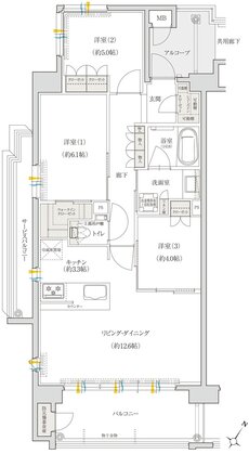 クレアネクスト下荒田 プラージュ 間取り Eタイプ