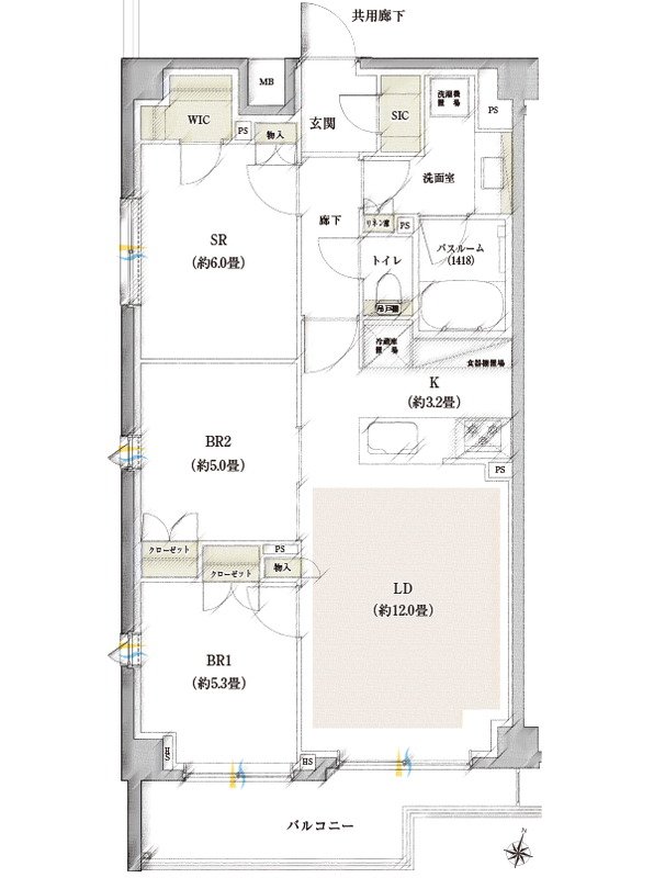イノバス八雲 間取り Aタイプ