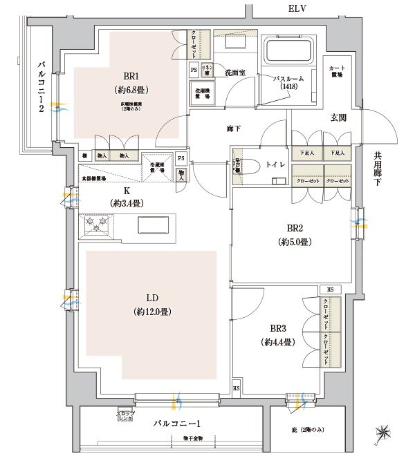 イノバス八雲 間取り Fタイプ