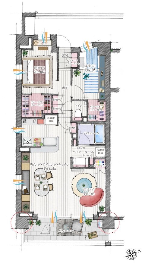 ガーラ・レジデンス府中武蔵野台デュアル 間取り E TYPE