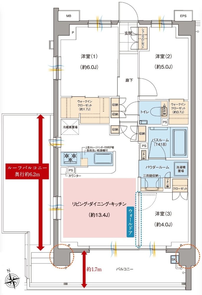ガーラ・レジデンス府中武蔵野台デュアル 間取り L TYPE