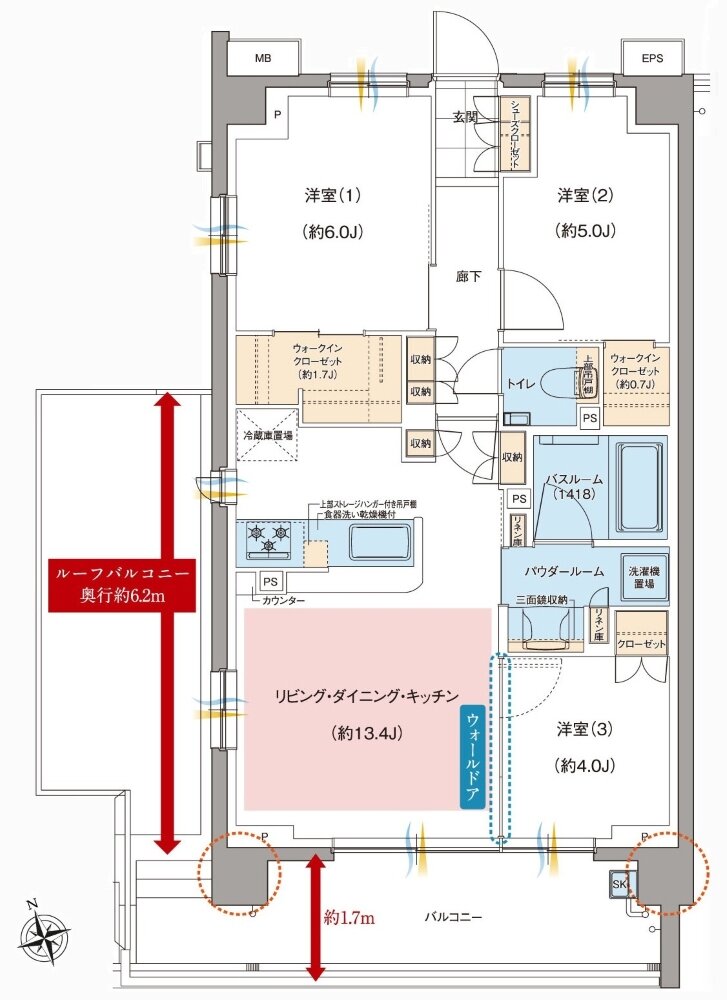 ガーラ・レジデンス府中武蔵野台デュアル 間取り L TYPE