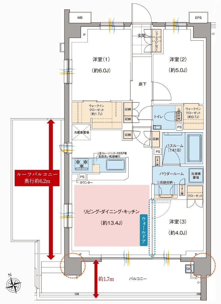 ガーラ・レジデンス府中武蔵野台デュアル 間取り L TYPE