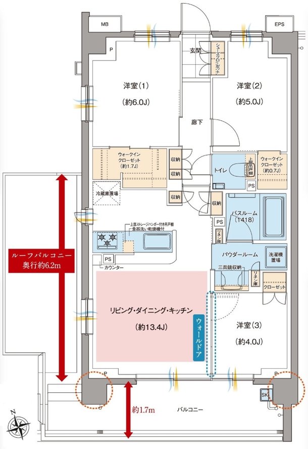 ガーラ・レジデンス府中武蔵野台デュアル 間取り L TYPE