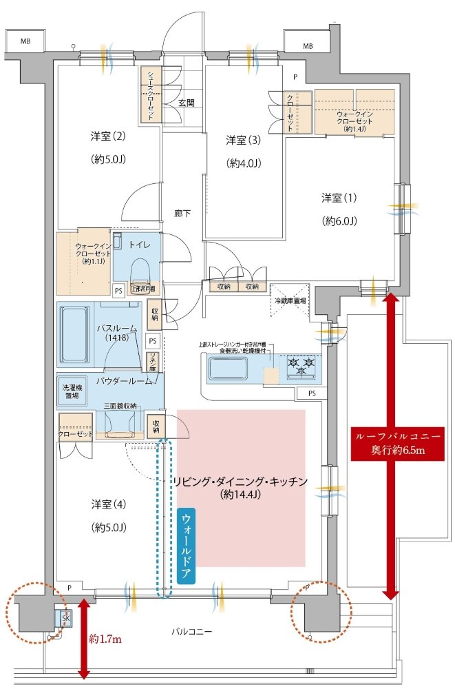 ガーラ・レジデンス府中武蔵野台デュアル 間取り H TYPE