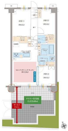 ガーラ・レジデンス府中武蔵野台デュアル 間取り F1g TYPE