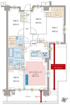 ガーラ・レジデンス府中武蔵野台デュアル 間取り I TYPE